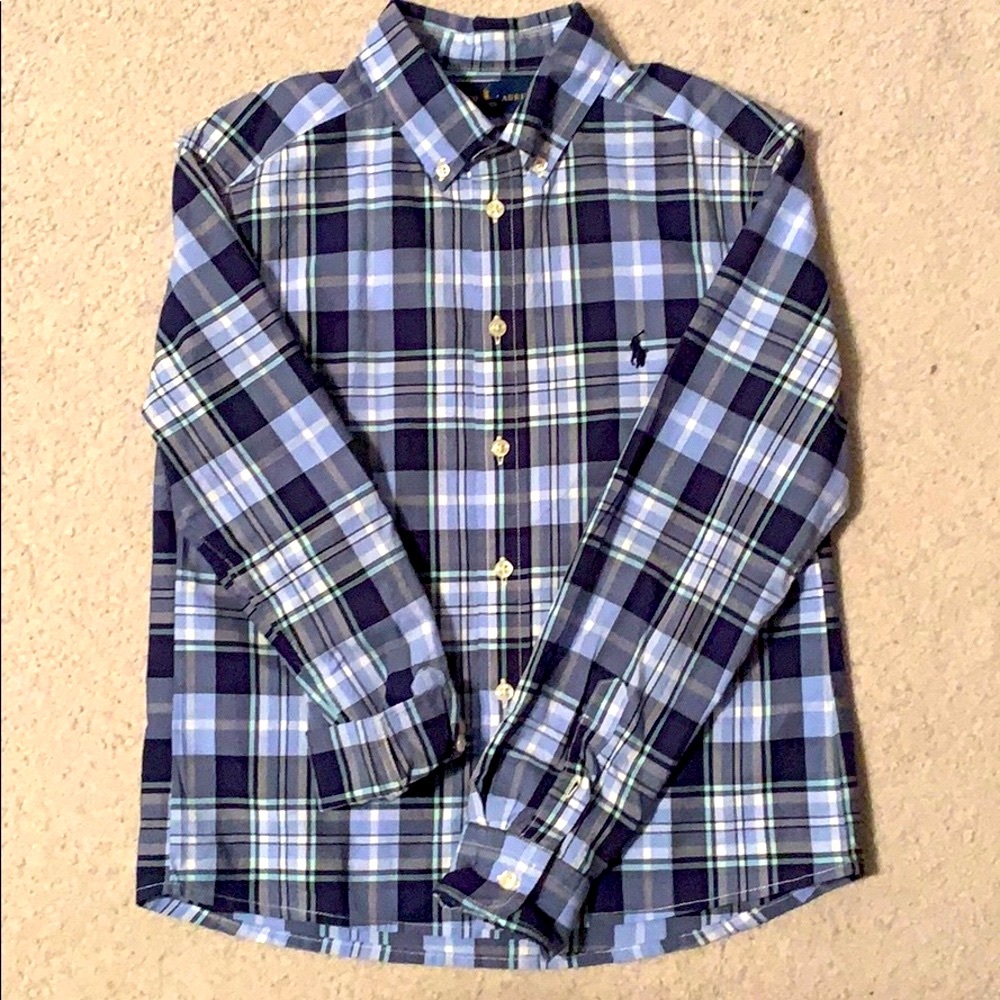 Ralph Lauren Boys Button Up Shirt. size M 10/12